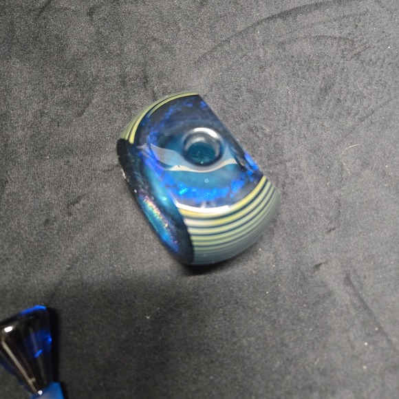 Correia Art Glass Perfume Bottle 1985 Signed LE 78/200 Cobalt Dichroic VTG - Picture 8 of 16